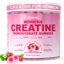 Creatin for kvinder, Creatinine monohydrat Gummies med collagen, BCAA, L- Carnitin & Taurine, Strawberry Flavor, Energy Creatin supplement for muskel styrke, energi Boost, sukker fri, 120 Tæl