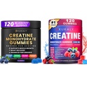 Creatine monohydrat Gummier for mænd og kvinder, 9000MG Creatine Gummies Sugar Free -BCAA 2: 1, B12 B6 for Boost Styrke, Focus & Endurance, Vegan, Non- GMO