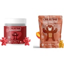 Creatin monohydrat Gummy Bundle - Strawberry & Peach- 124; 5000mg Per Serving - 124; Sugar- Free, Gluten- Free & Halal - 124; 180 Gummies Total (2 x 90 Tæl)