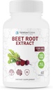 Red Beetroot Extract 1300mg per Serving – Powdered Beetroot Supplement - 60 Capsules - 1 Month – Vegan Friendly - Made in USA