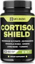 8in1 Cortisol Shield - Ashwagandha og Magnesium, Rhodiola Rosea, Lions Mane, Gingsen, og 3 mere - Afslapning og rolig nattestøtte & Mood Balance - 60 Greve