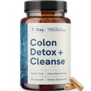 7 Day Colon Cleanse & Detox; Understøtter Bloating Relief & Occasional Forstoppelse; 124; Hurtig fungerende 7 Day Detox Cleanse for kvinder og mænd med Probiotika til Gut Health & Regularity