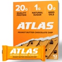 Atlas Bar - 20g Protein, 1g sukker, 0g frøolier, 0g kunstige sødemidler (Peanut Butter Chocolate Chip, 12 Greve)