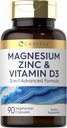 Carlyle Magnesium Zink og D3- vitamin 124; 90 Kapsler 124; 31- 1 Avanceret formel 124; Vegetarisk, Non- GMO og Gluten Free
