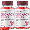 rize laboratorier - Pro Burn Keto ACV Gummies, Advanced Formel Support Vægttab, Alle naturlige Apple Cider supplement, Keto + ACV Pro Burner Gummy (120 Gummies) (pakke af 2)