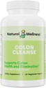 Naturlig Wellness Colon Cleanse - Gentle Detox med Cascara Sagrada, Aloe Vera & 7 Plante-baserede urter - Understøtter fordøjelse, regelmæssighed & Gut Sundhed - Gluten- Gratis, Vegetariske Kapsler - 60 Greve