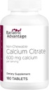 Bariatric Advantage Non Chewable Calcium Citrate - for Bariatric Kirurgi Patienter - 600 mg Calcium Per Servering med D3- vitamin - Mineraltilskud - 180 tabletter
