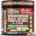 Renere Nutra Wormwood Sort valnød Pumpkin Seed Clove Olie Selleri Hvidløg Grape Papaya Neem Diatoméous Earth Dame Probiotiske Gut Health Cleanse Detox Oregano Olive gurkemeje Supplement Vegan kapsler