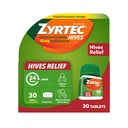 Zyrtec 24 timers Hives Relief tabletter, 10 mg Cetirizin HCl tabletter til at hjælpe med at reducere Hives & Reducere kløen på grund af Hives, Antihistamin tabletter til Itch Relief & Behandling af urticaria, 30 ng