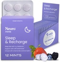 NeuroGum Melatonin 1 mg Sleep & Recharge Mints (144 Pieces) - Fast Dissolve Melatonin Sugar Free Mints with Lemon Balm & Chamomile for Better Sleep - Calm Sleep Supplement - Mixed Berry Flavor