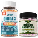 LILICARE Plant Based Calcium Supplement Vegan Omega3 Gummies 1280mg- from Marine Algae Oil