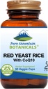 Pure Mountain Botanicals Red Yeast Rice med CoQ10 90 Kosher Vegan Capsules Now med 600mg Organic Red Rice Yeast Plus Co Q 10