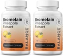 Balancebreens Bromelain 500 mg, 120 kapsler - Ananas ekstrakt fordøjelsesenzymer, understøtter fordøjelse og fælles kosttilskud