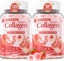 2Pack Sugar- Free Hydrolyzed Collagen Peptid Filled Gummies for Women & Men, med 1500mg Protein Type I, II, III, V, X, 5000mcg Biotin Vitamin C A E D3 B6 B12 til immunfordøjelse hudhårnegle, ben