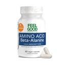 FeelGood Superfoods Beta- Alanine Capsules - Amino Acid Pre Workout Supplement - 3200mg Beta- Alanine Per Servering - Muscle Endurance & Workout Performance Support - High Absorption - 30 Servering