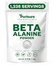 Fritid Beta Alanine pulver 1kg, Pure Beta Alanine Pre- workout supplement for vedvarende energi, Beta Alanine Pre Workout pulver til mænd og kvinder, Alanine Supplement for Endurance, 1.336 Servering
