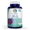 CoQ10 - Co- Enzyme Q10- 200 mg - Excellent værdi - 200 Caps - Quick Absorption - Veg. Caps - Non-GMO - Ubiquinone - Heart & Cellular Energy & Brain Supplement af Foxxy Doc