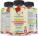 Premium Multivitamin Gummies for Toddlers & Kids - Chewable Essential Daily Vitaminer A, C, D3, E, B6, B12, Biotin - No High- Fructose- Corn- Syrup eller kunstige sødestoffer - 60 Gummies, 30- Day Supply