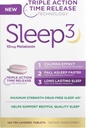 NB Sleep3 Triple Action Time Release Melatonin Sleep Aid, 10mg, Maksimal styrke, Drug- Free, 120 Tri- Layed Tablets, med L- Theanin
