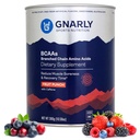 Gnarly Nutrition BCAA Powder, Fruit Punch - Pre-Workout BCAAS Aminosyrer - NSF Sport Certified - Supplement til støtte og genopbygge muskel - Frugt Punch med koffein, 10.58 oz