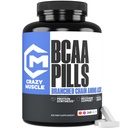 Crazy Muscle 3000mg BCAA piller (80 dages forsyning) med Optimum 2: 1: 1 Ratio af forgrenede kæde Aminosyrer til inddrivelse og vækst, 1000mg BCAA per pille (mere end BCAA kapsler) 240 tabletter