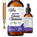 Wild & Organic Lever Cleanse Tinktur - Lever Detox Formel med mælk tidsel, Mælkebøtte Root, Chanca Piedra Stone Breaker Extract - Herbal Supplement - Vegan, Sukker & Alkohol- Free Liquid Drops - 2 oz