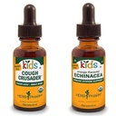 Herb Pharm Kids Certificeret- Organic Alcohol- Free Cough Crusader Liquid Herbal Formel, 1 Ounce & Kids Certificeret- Organic Alcohol- Free Echinacea Glycerite Liquid Extract, 1 Ounce