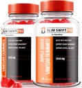 (2 Pack) SlimSwift Pro ACV Gummies, Maksimal styrke Keto ACV Vægttab Gummies, Alle naturlige Apple Cider Vinagar 1000MG, ACV Keto Formel med tilføjet B-vitaminer, Keto + ACV Anmeldelser (120 Gummies)
