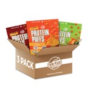 Twin Peaks Ingredienser Lav Carb, Keto Friendly Protein Puffs, (Variety Pack, 2.1 Ounce), 2 Servere, 3 Pack (60g, 42g Protein, 4g Carbs)