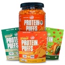 Twin Peaks Low Carb, Keto Friendly Protein Puffs, 3 poser af Assorterede Flavor Puffs + 1 Jug Nacho Ost Flavor Puffs