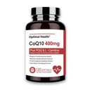 CoQ10 400mg Softgel, BioPerine for Better Absorption + L- Carnitin, PQQ & Omega3s, Antioxidant for Heart Health & Energy Production, Coenzym Q10 Vitamin og kosttilskud, 120 Servere