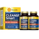 Renew Life Cleanse Smart Advanced Total Body Program, 2-Part Detox Cleanse fremmer fordøjelsesmæssig regelmæssighed og understøtter affald Eliminering, Herbal Blend med Magnesium, Soja og glutenfri, 120 Greve