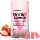 Biotin gummies for hårvækst 10000mcg - Vegansk biotin vitaminer understøtter sundt hår, hud og negle, hår Vitamin Gummy til kvinder & mænd - ikke-GMO, tyggetabletter
