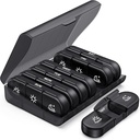 PULIV Weekly Pill Organizer 3 gange om dagen, Bærbar Travel Pill Box 7 dag med store piller beholdere, Light-Proof Pill sag for vitaminer, medicin, kosttilskud og fiskeolier (sort)