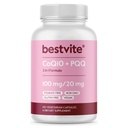 BESTVITE Coq10 100mg w/PQQ 20mg (120 Veggie Caps) - No Stearates - Vegan - Non GMO - Gluten Free - Coq10 with PQQ