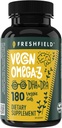 Vegan Omega 3 DHA: Algae Oil, Most Reviewed, Carrageenan Free, Sustainable, Tested, No Heavy Metals, Fish Oil Alt, Plant Based Omega. Supports Heart, Brain, Joint Health w/DPA