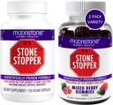 Moonstone Kidney Stone Stopper Capsules & Gummies, Outperforms Chanca Piedra Stone Breaker & Kidney Support Supplements, Developed by Urologists to Prevent Kidney Stones, Mixed Berry (Variety 2 Pack)