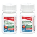 Leader 2-in-1 Stool Softener & Stimulant Laxative, Docusate Sodium 50mg, Sennosides 8.6 mg, Gentle Occasional Constipation Relief for Adults, Both Men & Women, & Children Ages 6+, 100 Tablets 2-Pack