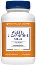 Acetyl- L- Carnitin 500mg - Understøtter sund hjerne & hukommelse funktion, fremmer energiproduktion - Carnipure ™ Tilbyder L- Carnitin form (120 kapsler) af Vitamin Shoppe