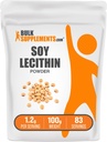 BulkSupplements.com Soy Lecithin Powder - Lecithin Supplement, Nutritional Supplement, Food Grade - Gluten Free, 1,2 g per Serving, 100g (3,5 oz) (pakke med 1)