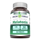 Amazing Formulas Melatonin Supplement | 1 Mg Per Serving | 365 Tablets | 1 Year Supply | Non-GMO | Gluten Free | Made in USA