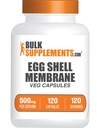 BulkSupplements.com Egg Shell Membrane Capsules - Collagen Supplement, Dairy-Free & Gluten Free - 1 Capsule per Serving (500mg), 120 Count (Pack of 1)