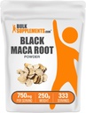 BulkSupplements.com Black Maca Powder - Black Maca Root Supplement, Herbal Supplement for mænd og kvinder - Vegan, Gluten Free, 750mg per Serving, 250g (8,8 oz) (pakke med 1)