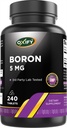 Oxify Boron 5 mg | 240 Tablets | Gluten-Free, Non-GMO | Supplement Made in USA