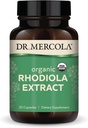 Dr. Mercola Rhodiola Extract, 30 Serveringer (30 kapsler), Kosttilskud, Understøtter Mood and Stress Management, Non- GMO, Certified USDA Organic