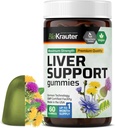 BIO KRAUTER lever supplement Gummies - 60 Veganske tykkere w / Milk Thistle, Mælkebøtte Rod til lever rense & Detox - 80% Silymarin