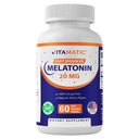 Vitamatic Melatonin 20 mg Tablets | Vegetarian, Non-GMO, Gluten Free | 60 Fast Dissolve Tablets | Natural Berry Flavor |