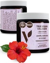True Vegan Collagen - Antioxidant-Rich Supplement of Pure Organic Hibiscus Powder for Hair & Skin - Plant Based & Cruelty Free with Biotin & B5-2 oz, 30 Servings per Bottle