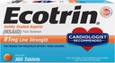 Ecotrin Low Strength Safety Coated Aspirin | NSAID | 81mg | 365 Tablets (3 Pack)