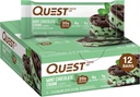 Quest Nutrition Mint Chocolate Chunk Protein Bars, 20g Protein, 1g Sukker, 4g Net Carb, Gluten Free, Keto Friendly, 12 Greve